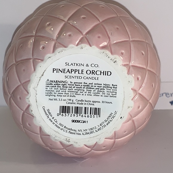 Pineapple Orchid Pink Pineapple Ceramic Slatkin BBW Candle RARE 2009 - Picture 6 of 13